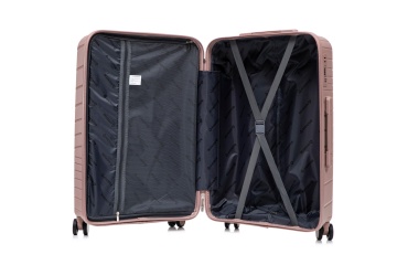 Troler mediu Aventor AV105, 65x44x25.5 cm, polipropilena, bagaj de cala, cifru TSA, rose - Img 2