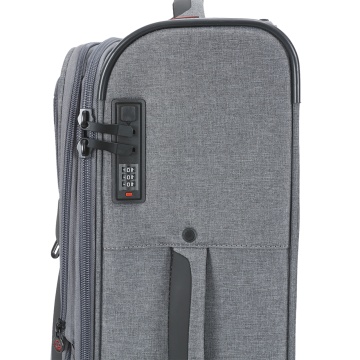 Troler Mediu Extensibil 66x41x24 cm Lee Cooper, Poliester, 4 Roti Duble, LC33503, Gri - Img 7