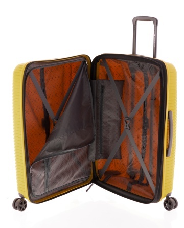 Troler Mediu Extensibil 67x47x25 cm Gladiator Vincent, Polipropilenă, Cifru TSA, Galben - Img 2