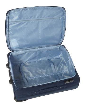 Troler Mediu Extensibil Diplomat 61x42x27 cm, Poliester, Cifru, 2 Roți, ZC 980, Bleumarin - Img 2