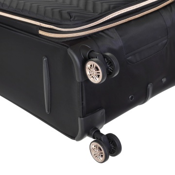 Troler mediu extensibil Diplomat Monaco 68x42x26/31 cm, +25% capacitate, fermoar antifurt, bagaj de cala, poliester, negru - Img 4