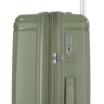 Troler Mediu extensibil Stratic M Straw T, 67x46.5x27.5 cm, Verde olive - Img 3