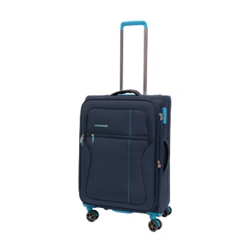 Troler mediu Lamonza Ultralight, 69x42x26 cm, 3.22 kg, expandabil 30%, Albastru inchis / Turcoaz