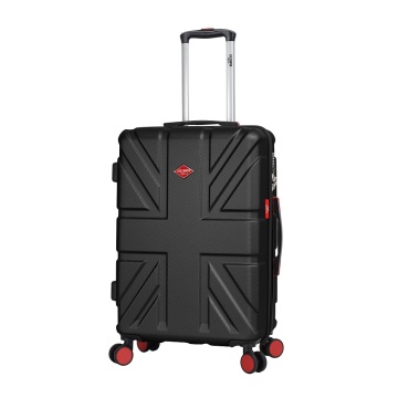 Troler Mediu Lee Cooper London, ABS, 4 Roti Duble, Cifru, 66.5 cm, Negru