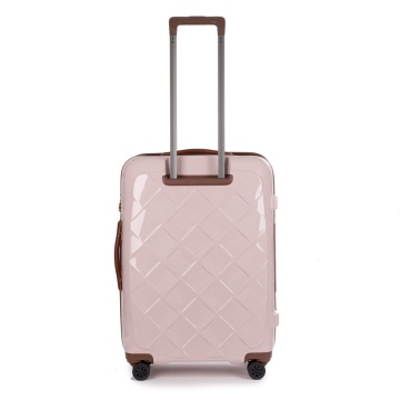 Troler Mediu Policarbonat/Piele Naturala Stratic Leather and More M - 66 cm Rose - Img 5