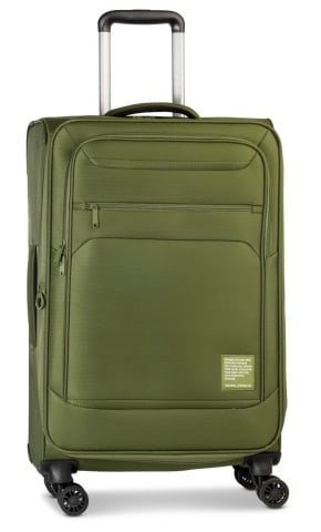 Troler mediu Worldpack Bern F10508, 68x42x27 cm, bagaj de cală, poliester, cifru TSA, 4 roți duble, verde olive