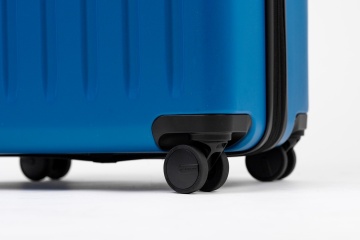 Troler Mic De Cabina Extensibil, Rowex Stripe, Policarbonat, 52 x 34 x 23 cm, 4 roti duble cu rotatie 360°, Cifru TSA, Albastru - Img 7