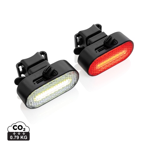 Set de lumini pentru biciclete reîncărcabile prin USB Lumino RCS din plastic reciclat