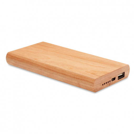 Powerbank 4000 mAh în bambus