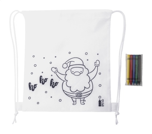 Rucsac cu șnur, set de colorat, design de Crăciun