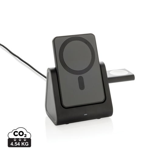 Încărcător 3 în 1 din plastic reciclat Powerbase RCS cu powerbank