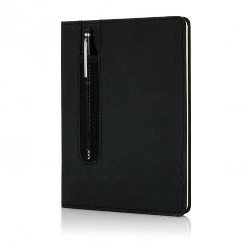 Notebook standard cu copertă rigidă PU A5 cu stilou