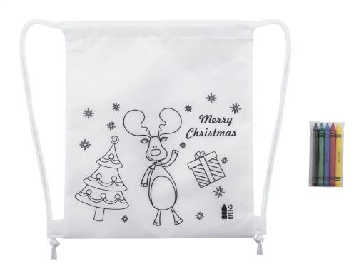 Rucsac cu șnur, set de colorat, design de Crăciun