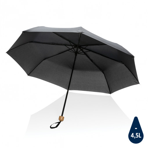 Mini umbrelă de bambus Impact AWARE™ RPET 190T Pongee de 20,5 inchi