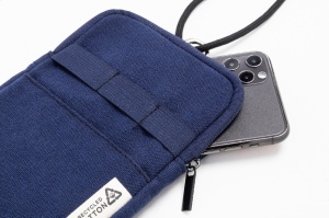 Geantă pentru telefon mobil, crossbody, din pânză reciclată - Img 5