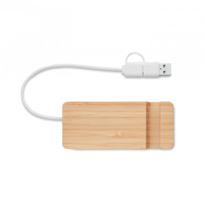 Hub USB din bambus cu 4 porturi - Img 2