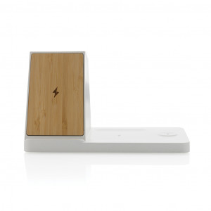 Încărcător rapid wireless 3-în-1 de 15W din Ontario și bambus - Img 5