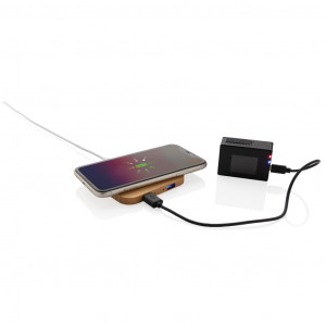 Încărcător wireless FSC® bambus 10W cu USB - Img 3