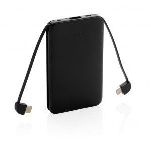 Powerbank de buzunar de 5.000 mAh cu cabluri integrate - Img 1