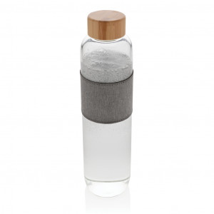 Sticla de impact din sticla borosilicata cu capac din bambus