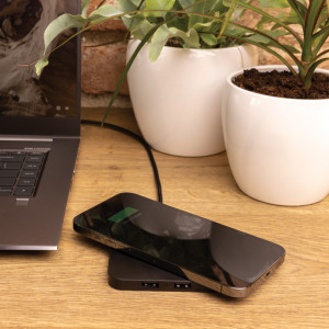 Încărcător wireless RCS din plastic reciclat de 10 W cu porturi USB - Img 7