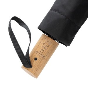 Mini umbrelă cu deschidere automată Kaycey AWARE™ RPET 21" din lemn de salcâm - Img 6
