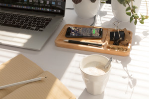 Organizator de birou Bamboo Incarcator wireless 5W - Img 6
