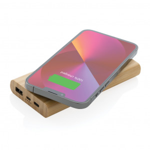 Powerbank wireless din bambus certificat FSC® de 8.000 mAh 5W - Img 2