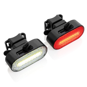 Set de lumini pentru biciclete reîncărcabile prin USB Lumino RCS din plastic reciclat - Img 2