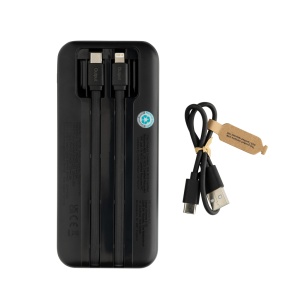 Turbopack RCS powerbank rplastic 10.000 mAh cu cabluri integrate - Img 4