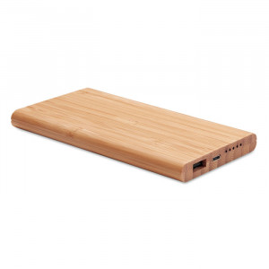 Wireless powerbank în bambus - Img 1
