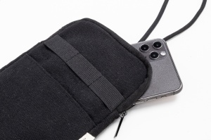 Geantă pentru telefon mobil, crossbody, din pânză reciclată - Img 5