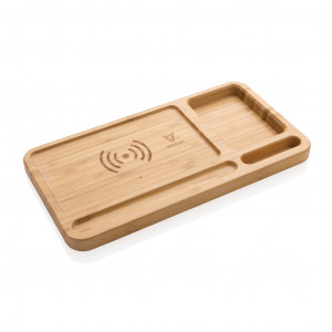 Incarcator wireless cu organizator de birou FSC® Bambus - Img 7