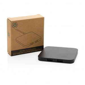 Încărcător wireless RCS din plastic reciclat de 10 W cu porturi USB - Img 8