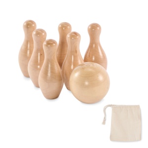 Mini set de bowling din lemn