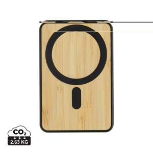 Powerbank magnetic din bambus - 5000 mAh