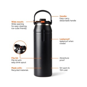 Sticlă sport Nordic Drift Trail RCS izolată, 940 ml - Img 3