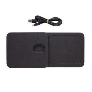 Tavă de birou Swiss Peak 3-în-1 cu încărcător wireless, realizată din PU reciclat RCS. - Img 5