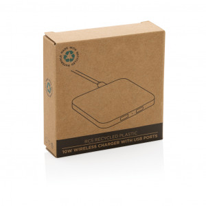 Încărcător wireless RCS din plastic reciclat de 10 W cu porturi USB - Img 9