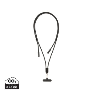 LoopAmp RCS – cordon reglabil pentru telefon din RPET reciclat cu cablu de 60W