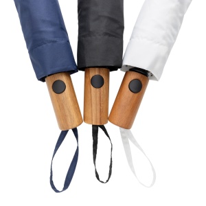 Mini umbrelă cu deschidere automată Kaycey AWARE™ RPET 21" din lemn de salcâm - Img 8
