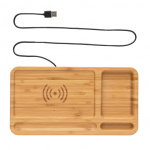 Organizator de birou Bamboo Incarcator wireless 5W - Img 2