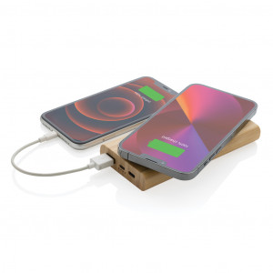 Powerbank wireless din bambus certificat FSC® de 8.000 mAh 5W - Img 3