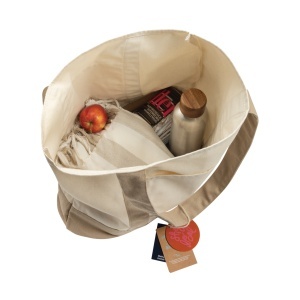 Sacosă tote SHOP LOCAL AWARE™ din bumbac reciclat 350 GSM - Img 4