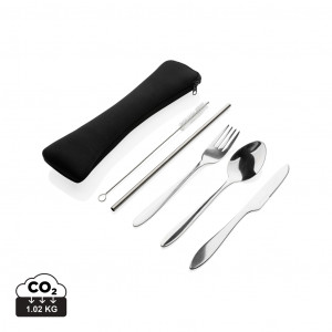 Set de tacâmuri reutilizabile 4 buc din oțel inoxidabil