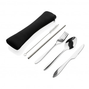 Set de tacâmuri reutilizabile 4 buc din oțel inoxidabil - Img 2
