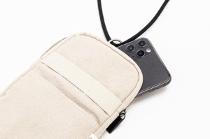 Geantă pentru telefon mobil, crossbody, din pânză reciclată - Img 5