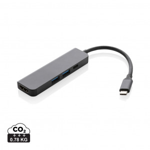Hub Terra RCS din aluminiu reciclat cu intrare HDMI