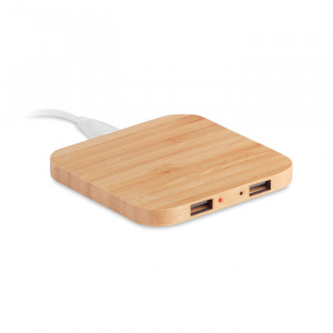 Încărcător wireless din bambus - Img 1