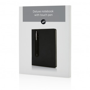 Notebook standard cu copertă rigidă PU A5 cu stilou - Img 4